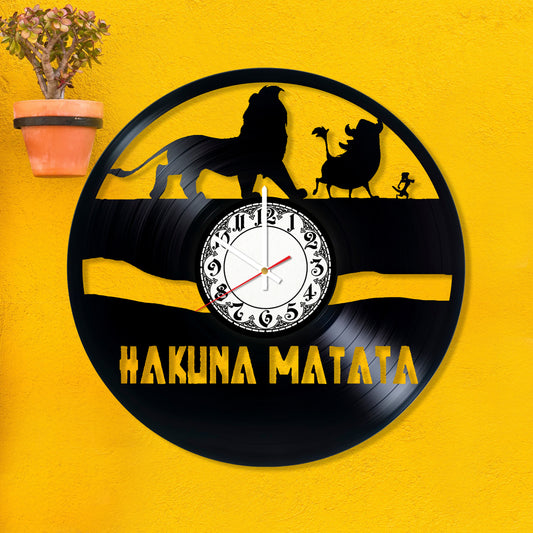 RECORDTICK™ Hand Made Vinyl Record Wall clock size 12inch(30cm) Hakuna Matata