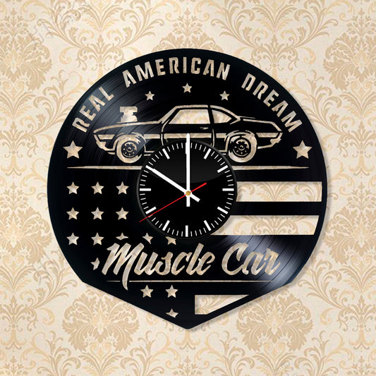 RECORDTICK™ Hand Made Vinyl Record Wall clock size 12inch(30cm) Muscle Car