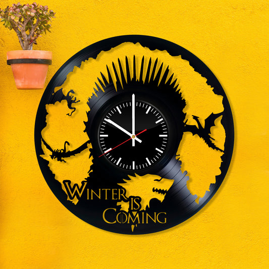 RECORDTICK™ Hand Made Vinyl Record Wall clock size 12inch(30cm) Winter is Coming