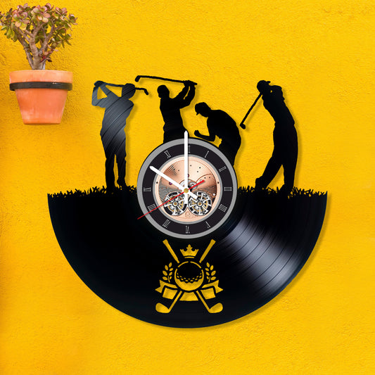 RECORDTICK™ Hand Made Vinyl Record Wall clock size 12inch(30cm) Golf lovers