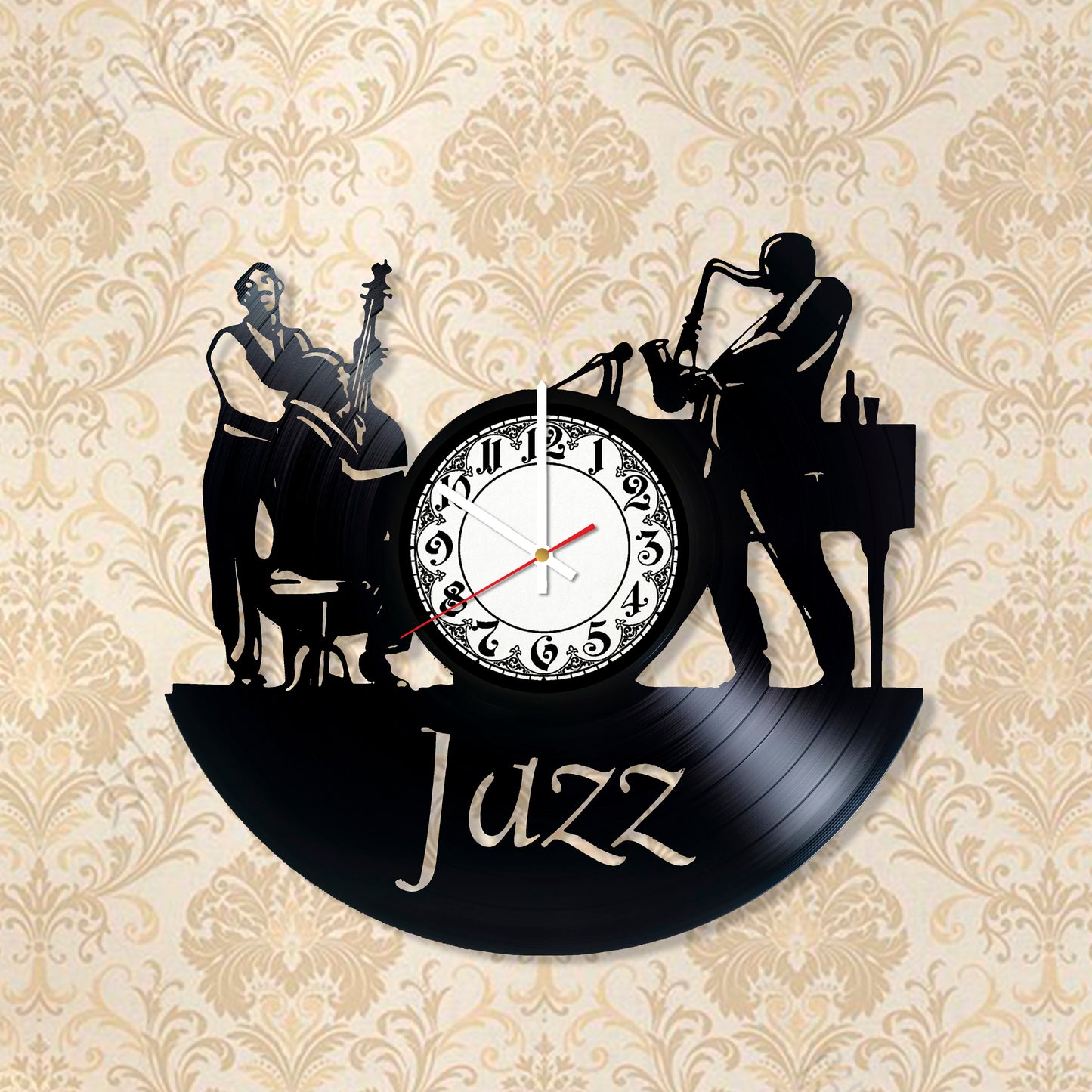 RECORDTICK™ Hand Made Vinyl Record Wall clock size 12inch(30cm) Jazz Music