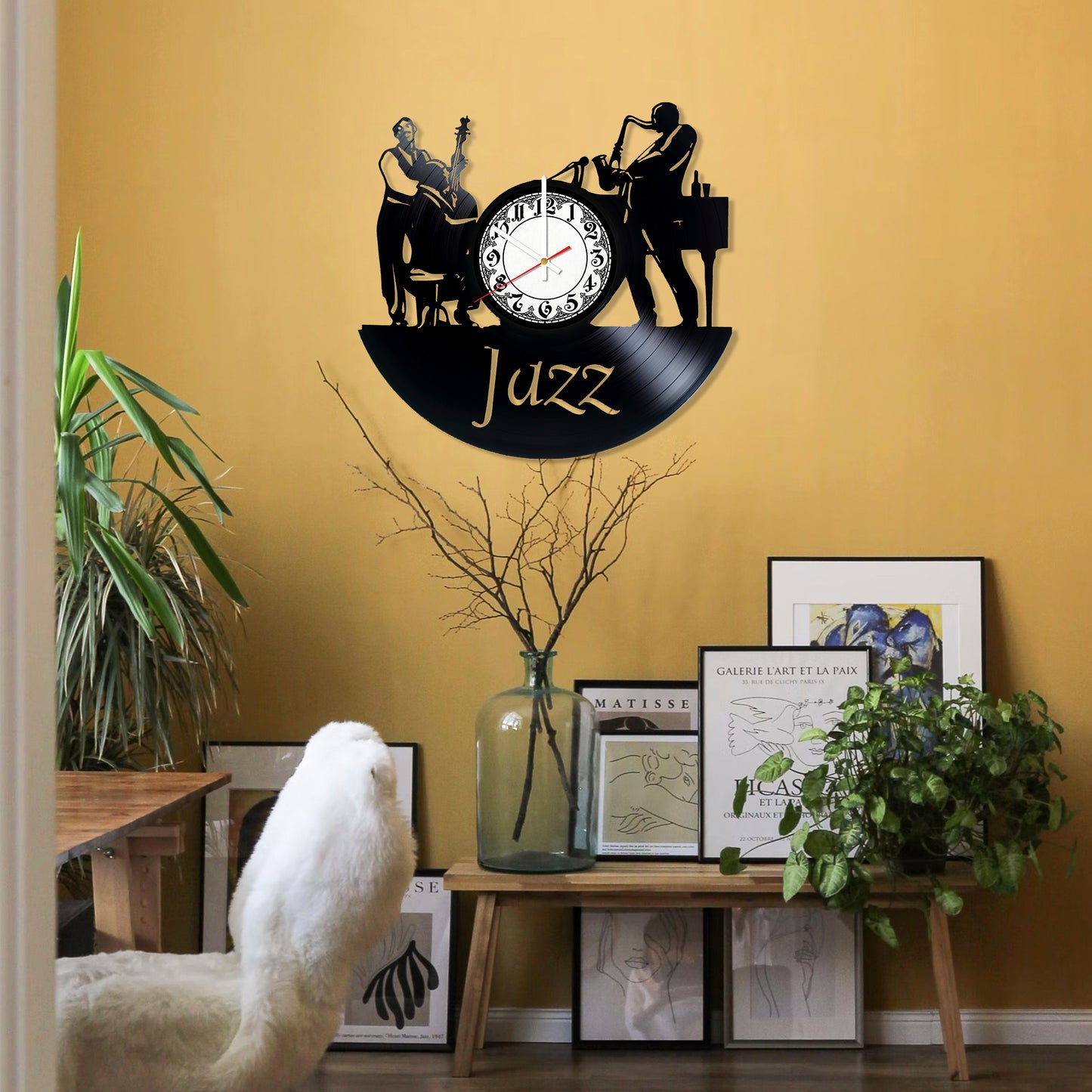 RECORDTICK™ Hand Made Vinyl Record Wall clock size 12inch(30cm) Jazz Music