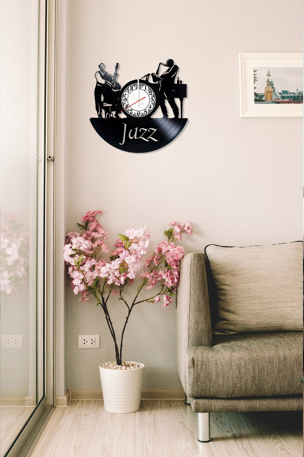 RECORDTICK™ Hand Made Vinyl Record Wall clock size 12inch(30cm) Jazz Music