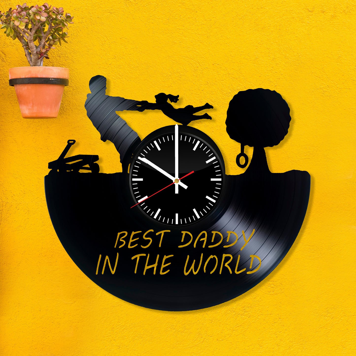 RECORDTICK™ Hand Made Vinyl Record Wall clock size 12inch(30cm) Best Daddy