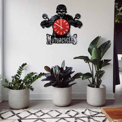 RECORDTICK™ Hand Made Vinyl Record Wall clock size 12inch(30cm) Motorcycles