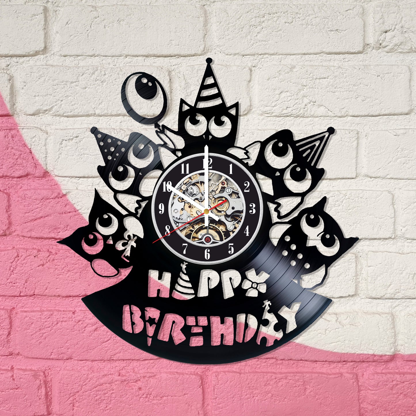 RECORDTICK™ Hand Made Vinyl Record Wall clock size 12inch(30cm) Happy Birthday