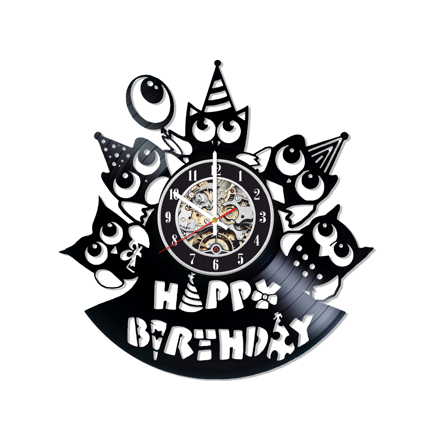 RECORDTICK™ Hand Made Vinyl Record Wall clock size 12inch(30cm) Happy Birthday