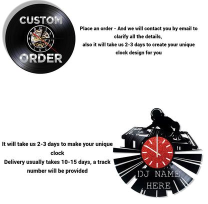 RECORDTICK™ CUSTOM Hand Made Vinyl Record Wall clock size 12inch(30cm)